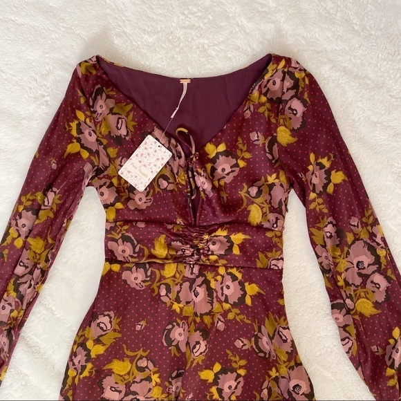Free People Morning Light Mini Dress Purple floral - Picture 8 of 8